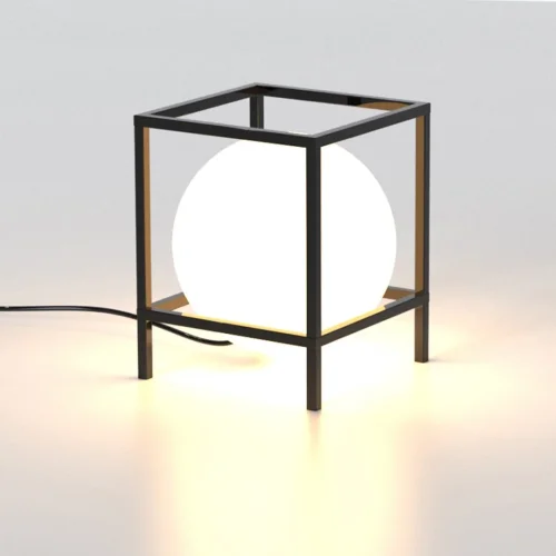 Настольная лампа Desigual 7611 Mantra белая 1 лампа, основание чёрное металл в стиле хай-тек современный  фото 3